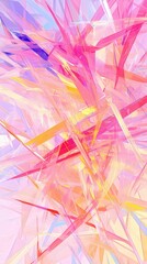 Wall Mural - Vibrant abstract artwork featuring pink, yellow, and purple colors