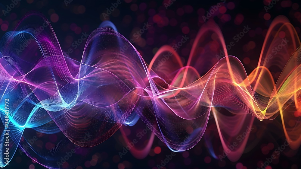 A visual representation of frequency signal waves, displaying multiple ...
