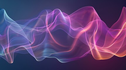 Poster - A stylized graphic of frequency waves, featuring a series of overlapping curves and peaks in vibrant hues, set against a gradient backdrop, evoking a sense of communication and connectivity