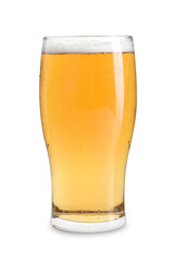 Wall Mural - Glass of light beer isolated on white