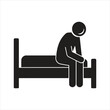 © creativeicon - Tired man going to bed. Bed icon. Bedtime icon