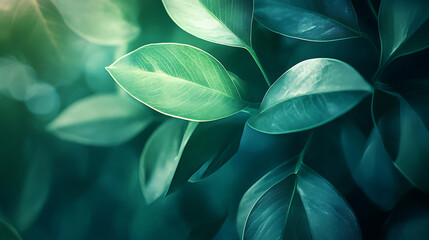 Poster - Abstract green plant, wallpaper, the lush greenery of beautiful plants is pleasing to the eye.