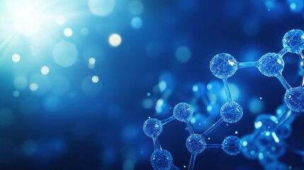 Poster - Abstract Molecular Structure on Blue Background