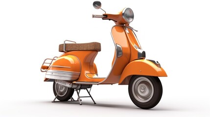 Orange Scooter on White Background