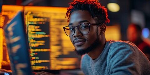 young african american software developer