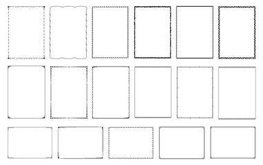 Fototapete - Thin vector decorative frames, ornamental border, rectangle ornaments, Isolated icons set..eps