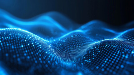 Stunning abstract wave technology background with blue light digital effects, ideal for a corporate concept. 