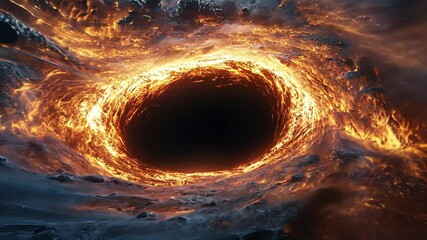realistic isolated black hole in outer space footage