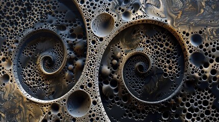 Wall Mural - Abstract Spiral with Bubbles