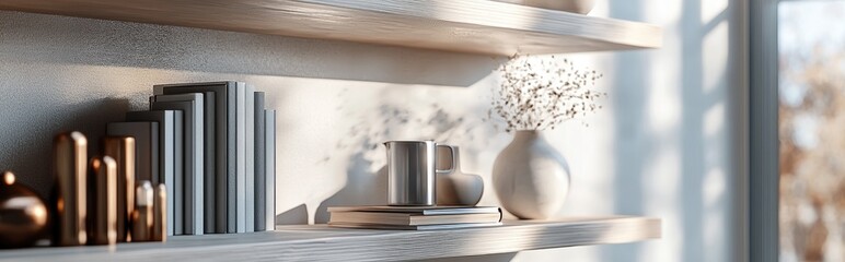 Poster - 3D rendering of an office shelf