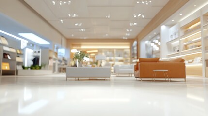 Poster - 3D rendering of an abstract blurred beautiful retail store interior for background