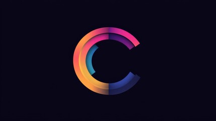 Poster - Modern Abstract Logo Featuring Letters C and H