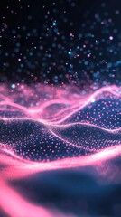 Poster - An ethereal wave of colorful particles creating a mesmerizing abstract background full of energy and depth.