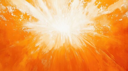 Poster - Panoramic banner featuring a burst of radiant white light against an orange backdrop