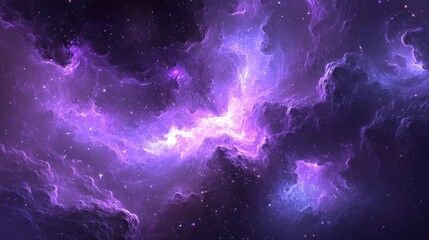 Poster - Vibrant violet artwork featuring an abstract luminous background adorned with star elements