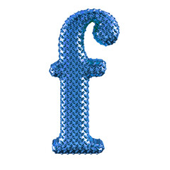 Canvas Print - Blue ribbed symbol. letter f