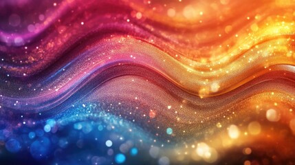 Poster - Multicolored abstract background featuring elegant glitter and flowing waves