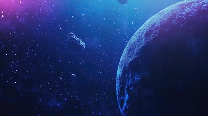 Colorful and beautiful space background in 3D cartoon rendering Starry outer space texture Templates for web mobile devices and applications 3D illustration with a blue backdrop