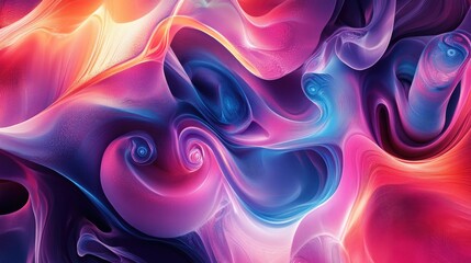 Poster - Vibrant chaotic fractal patterns with abstract shapes An imaginative 3D rendered illustration suitable for backgrounds or wallpapers