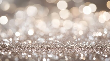 Poster - Silver bokeh backdrop featuring shimmering sparkles and glitter elements
