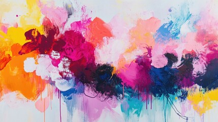 Poster - Embrace the Playfulness of a Vibrant Color Explosion Against a Charming Abstract Backdrop