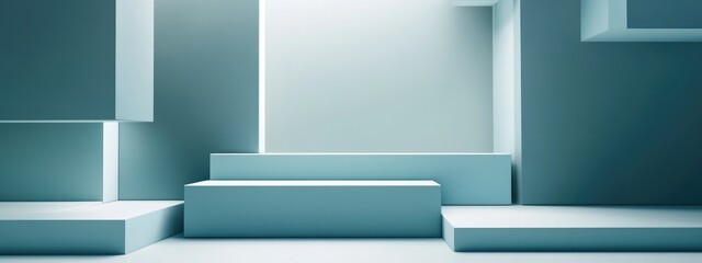 Poster - Elegant minimalistic geometric background 3D illustration and rendering