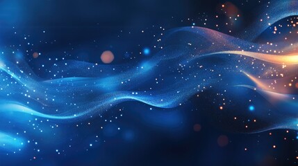Poster - Vibrant abstract blue background featuring sparkling elements