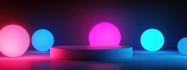 Aufkleber - Abstract mock up scene featuring geometric podium shapes for product display presentation and advertising 3D rendering