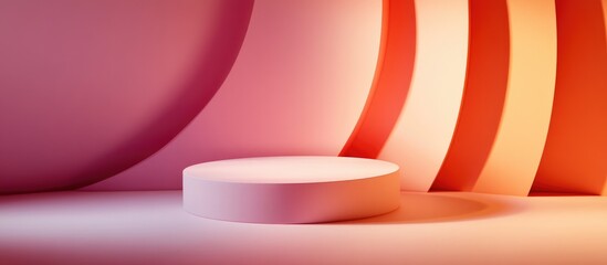 Poster - Abstract minimalist background featuring a pedestal rendered in 3D