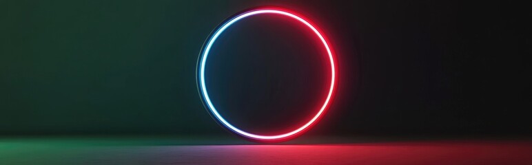 Poster - Abstract 3D rendered illustration of a circular frame on a green backdrop