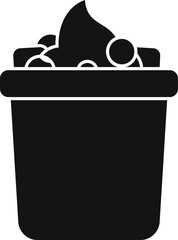 Poster - Simple vector icon of overflowing bucket of water with suds, isolated on a white background