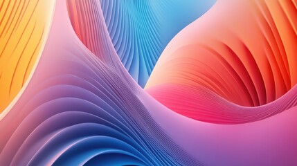 Poster - Abstract curved lines in a gradient color scheme, creating a sense of depth and modernity.