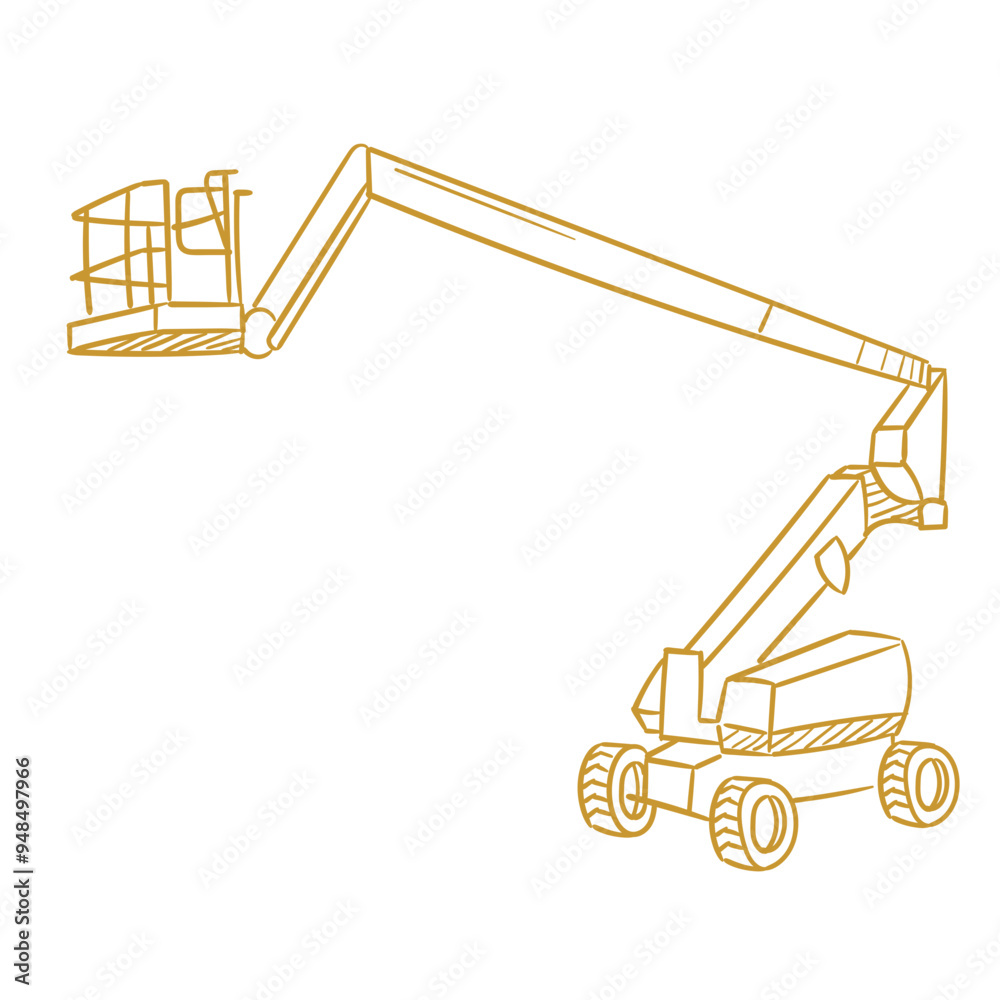 Engineering vehicle Boom Lifts Stock Vector | Adobe Stock