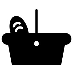 Poster - Basket Bbq Picnic Glyph Icon