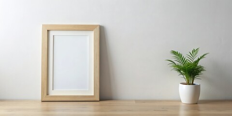 Aufkleber - Wall art mock-up with blank picture frame on a white wall, mock-up, frame, blank, wall art, design, interior