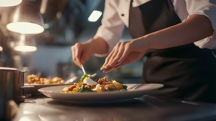 Chef Plating Gourmet Dish Culinary Artistry Mastery Techniques Presentation