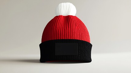 Modern Beanie Hat with Black Label Mockup for Branding