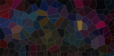 Wall Mural - Abstract Seamless Multicolor Quartz Crystal Pixel Diagram Background. Black vector low poly cover. Dark Multicolor blue Broken Stained-Glass Background with dark lines. Geometric Retro tiles pattern.	