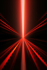 Wall Mural - red light speed: a dynamic, abstract composition of radiating red light streaks converging into a br