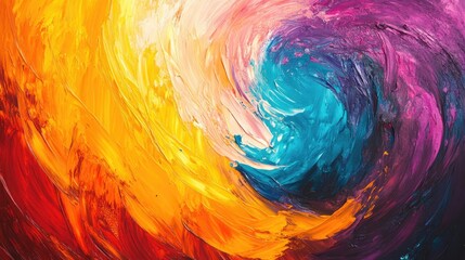 Poster - Abstract Oil Painting with Swirling Colors