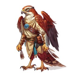 Falcon Summoner Occupation fantasy animal cartoon isolated whitebackground