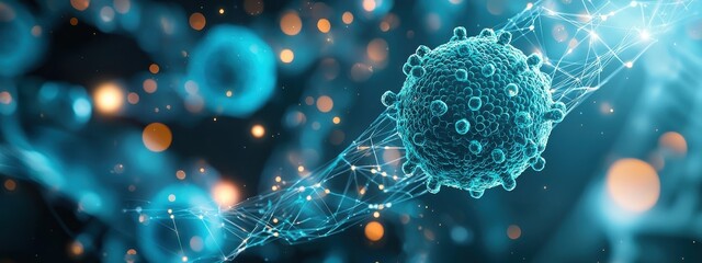 Poster - A close-up of a bioengineered microorganism producing valuable compounds, such as insulin or antibiotics, with glowing bioreactors surrounding it, symbolizing the potential of synthetic biology