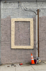 Wall Mural - Empty frame on grunge wall