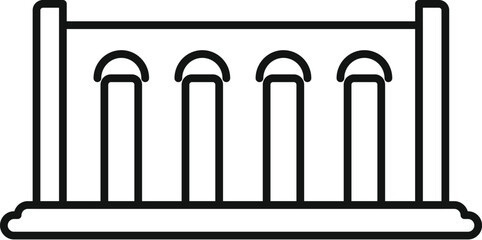Poster - simple line icon of a building with columns representing classical architecture and ancient rome