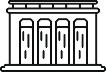 Poster - simple vector icon of a building with columns facade