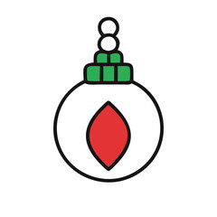 Christmas Ornament with Red and Green Design, Minimalist Holiday Decor