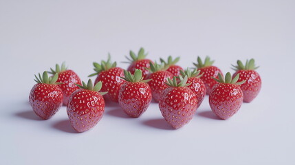 Wall Mural - a lot of strawberry on white background photo wallpaper