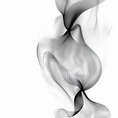 Aufkleber - flowing hair strands in halftone gradient made of dots, isolated on clear white background