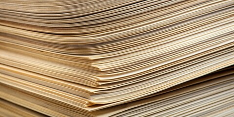 Aufkleber - Close-up of a bending stack of paper, Close-up, stack, paper, bending, sheets, office supplies, document, white
