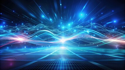 Aufkleber - Futuristic abstract technology flow background with dynamic wave , abstract, technology, futuristic, background, dots